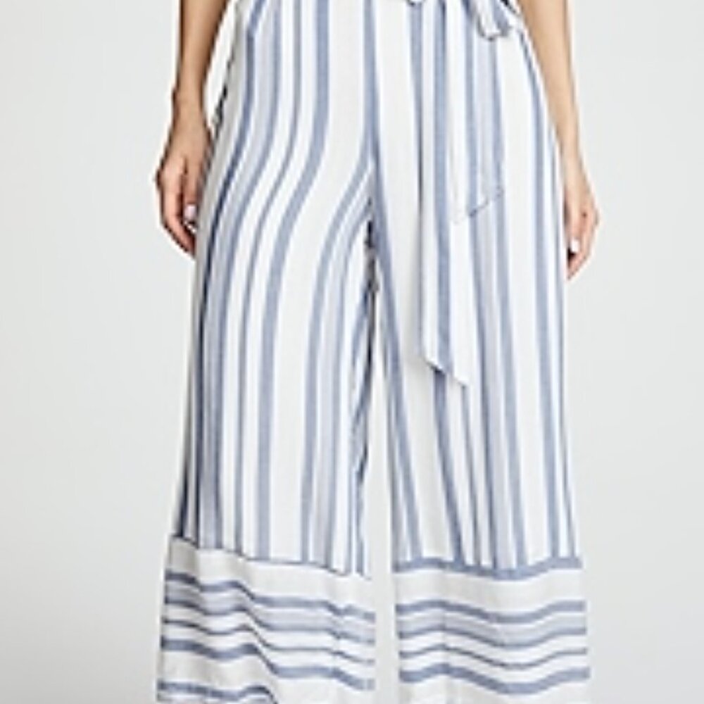 Lost + Wander Marina Pants, blue & white, cropped wide leg, NWT